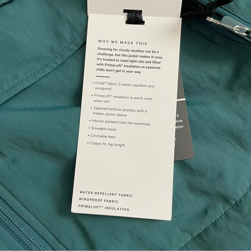 NWT Lululemon Always Effortless Insulated Jacket Green Jasper Size 4 - Picture 9 of 14